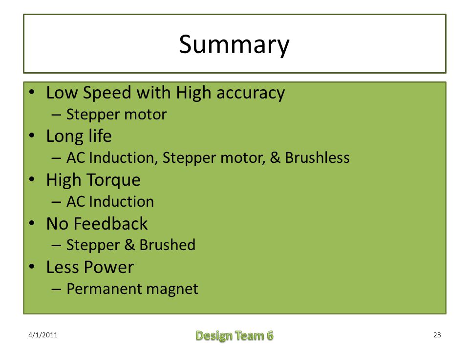 A summary of stepper motors and
